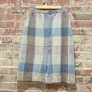 Vintage Sweet Apple Plaid Wool Blend Skirt